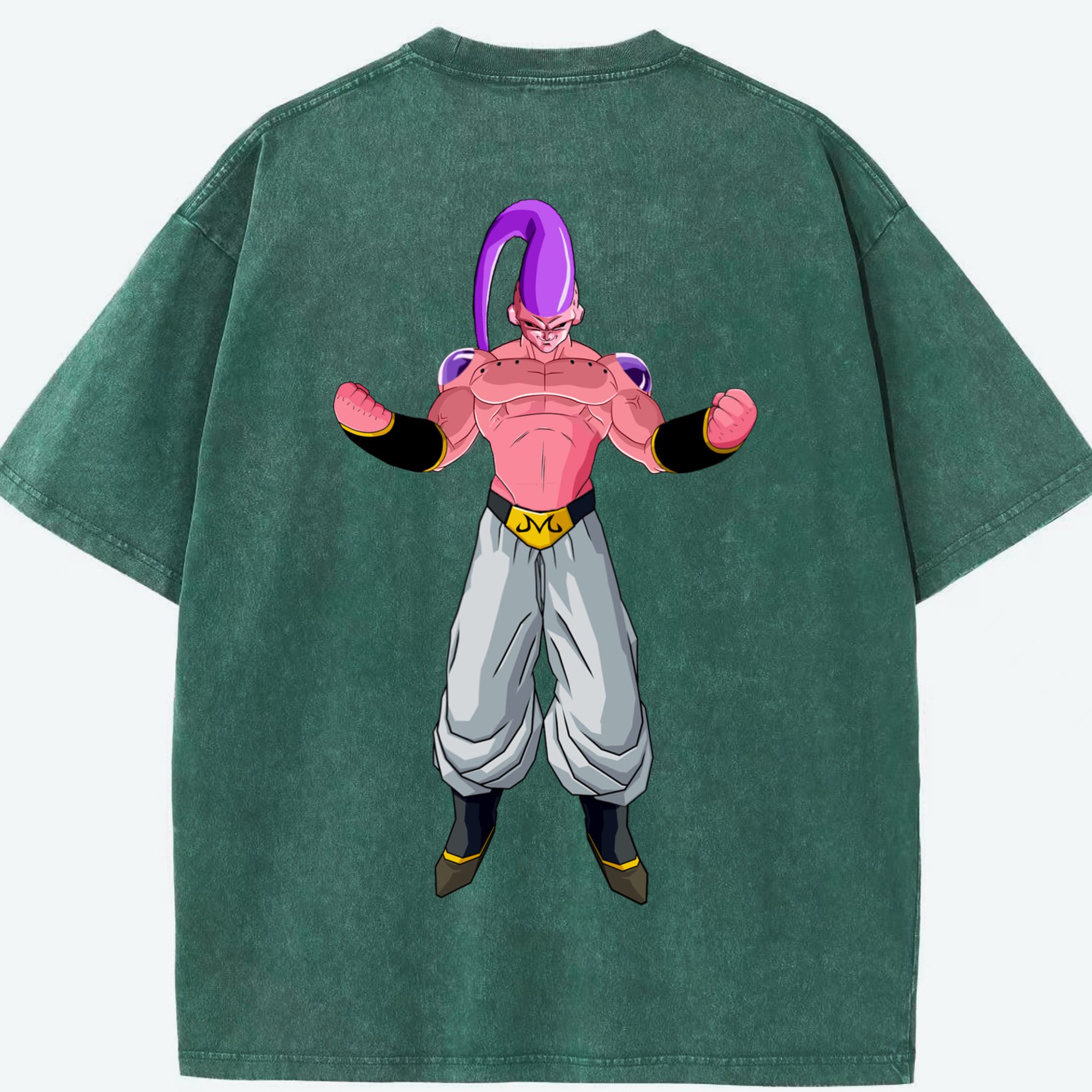 ドラゴンボール 魔人ブウ DRAGON BALL Majin Buu 綿100% ヴィンテージ風 半袖Tシャツ（背面プリント）